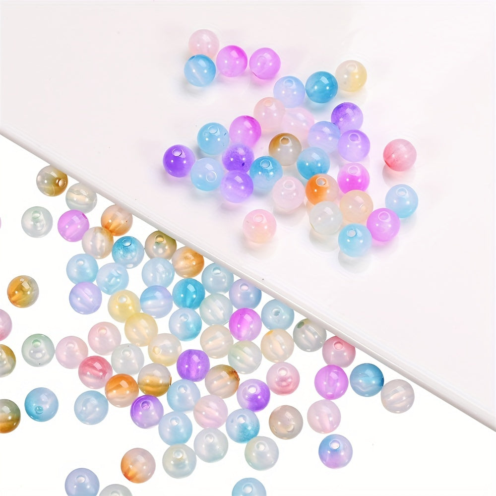 Mixed Color Imitation Jade Acrylic Beads