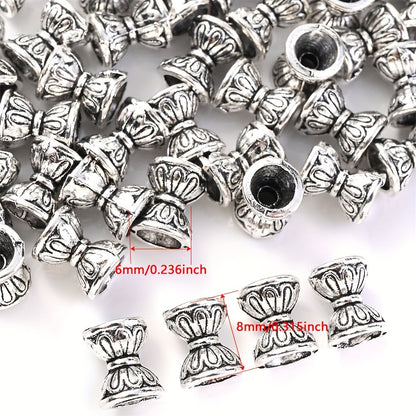 10/50PCS 6mm White Double-Sided Lotus Bead Set