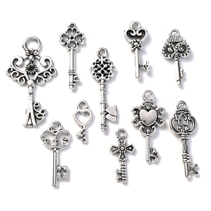 Retro White K Zinc Alloy Pendant Charms