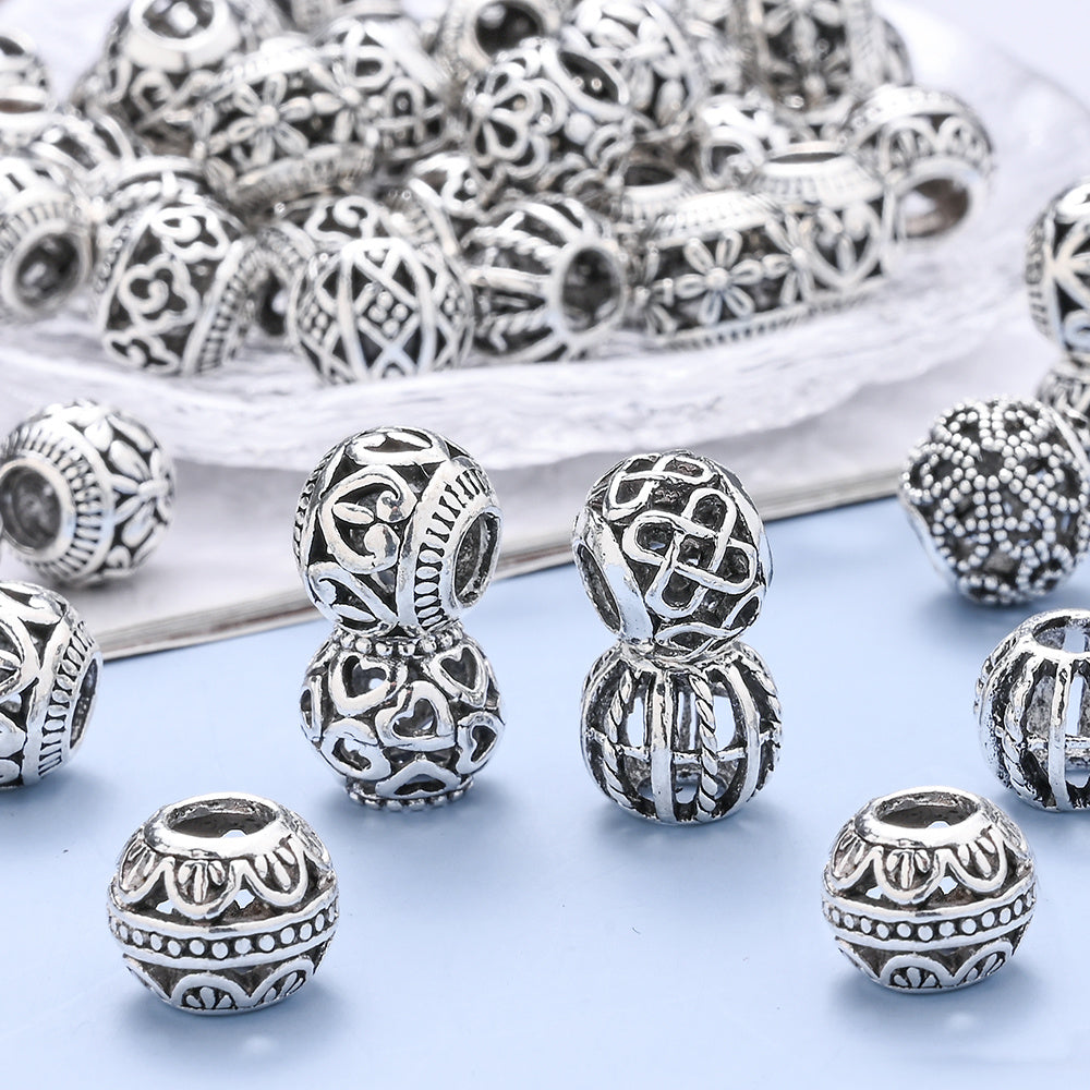 Vintage Hollow Heart Flower Beads