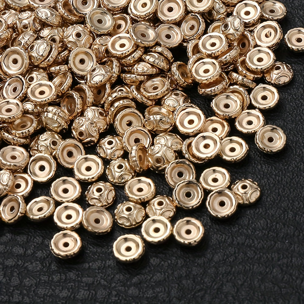 100PCS 7mm Semicircular Pattern Plastic Bead Set