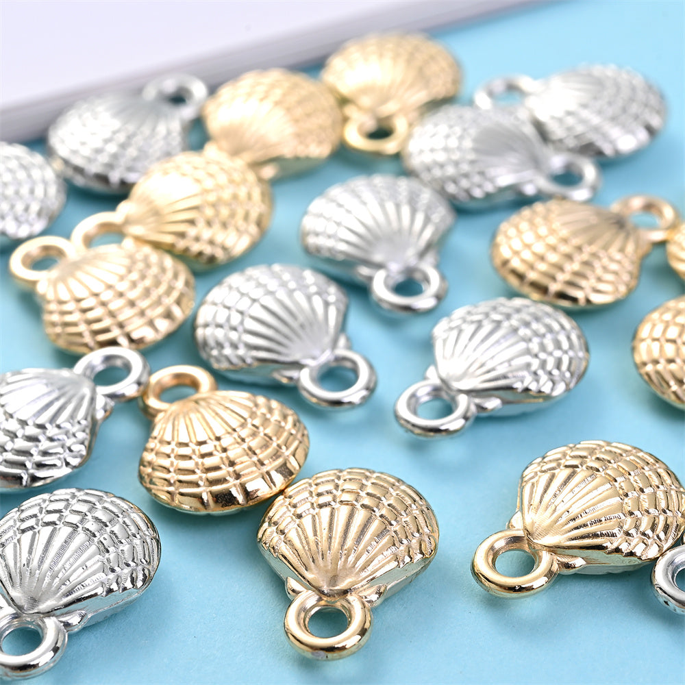 Gold and Silver CCB Shell Pendant Beads