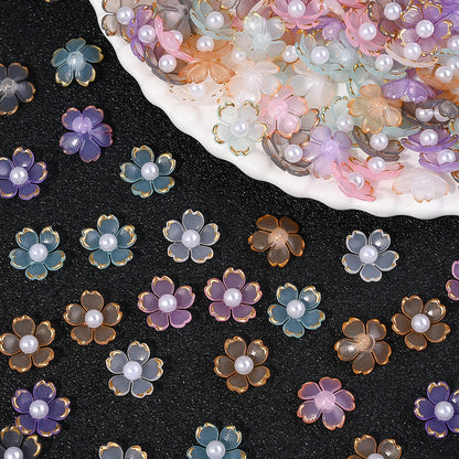 Colorful Cherry Blossom Acrylic Beads