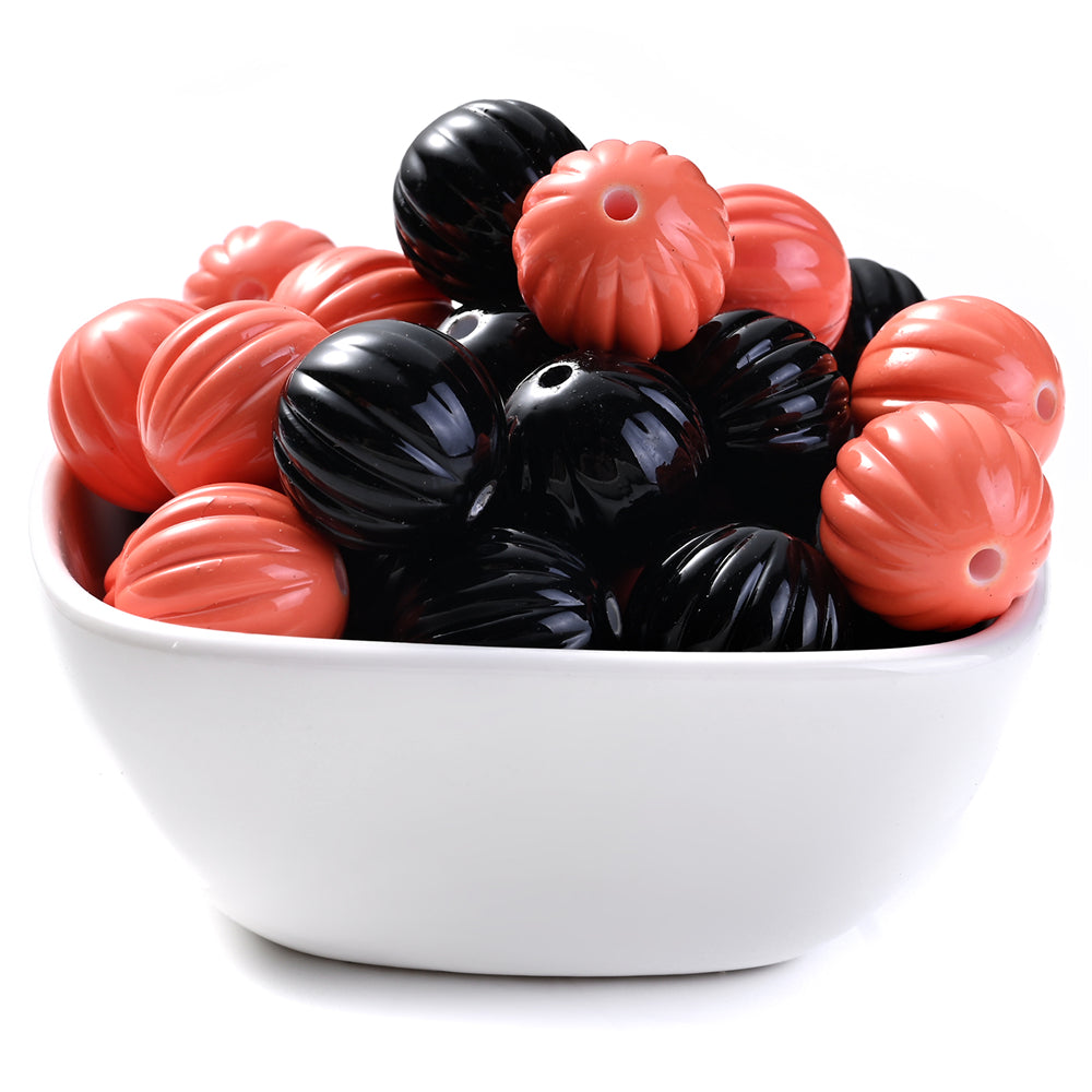 50pcs 15mm Acrylic Pumpkin Beads