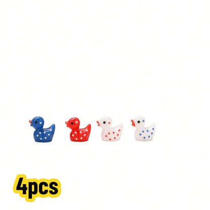 Patriotic Resin Duck Flatback Charms