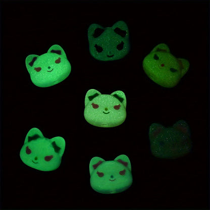 5PCS 17×19mm Luminous Owl Head Acrylic Bead Set