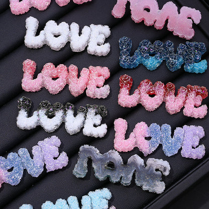 Glow LOVE Resin Letter Patches