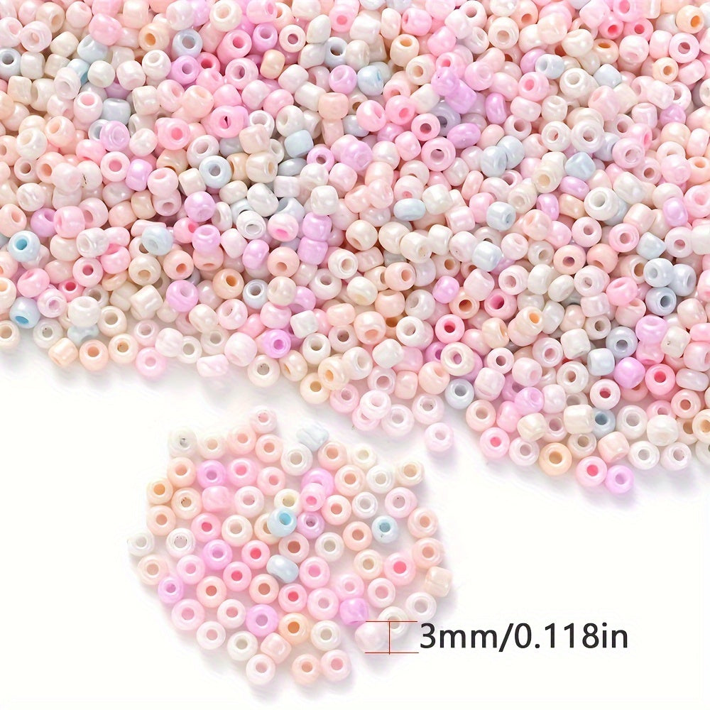 50G 3mm Candy Color Glass Seed Bead Set
