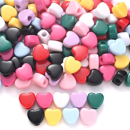 Heart-Shaped Acrylic Beads