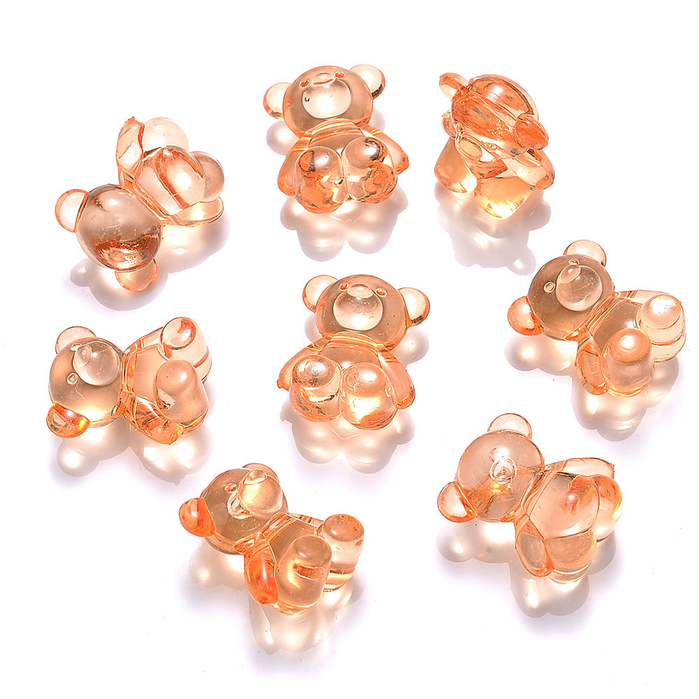 10/20pcs 10x18mm Acrylic Clear Small Bear Shaped Beads