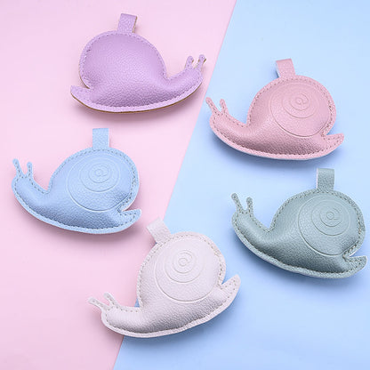1PC 72×88mm 3D Leather Snail Pendant Keychain