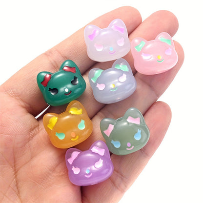 5PCS 17×19mm Luminous Owl Head Acrylic Bead Set