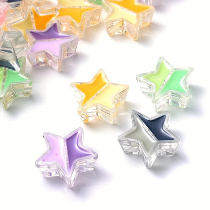 20PCS 19mm Gradient Star Acrylic Spacer Beads