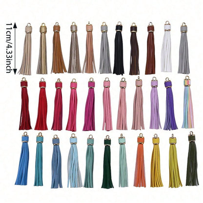 Leather Tassel Metal Keychains