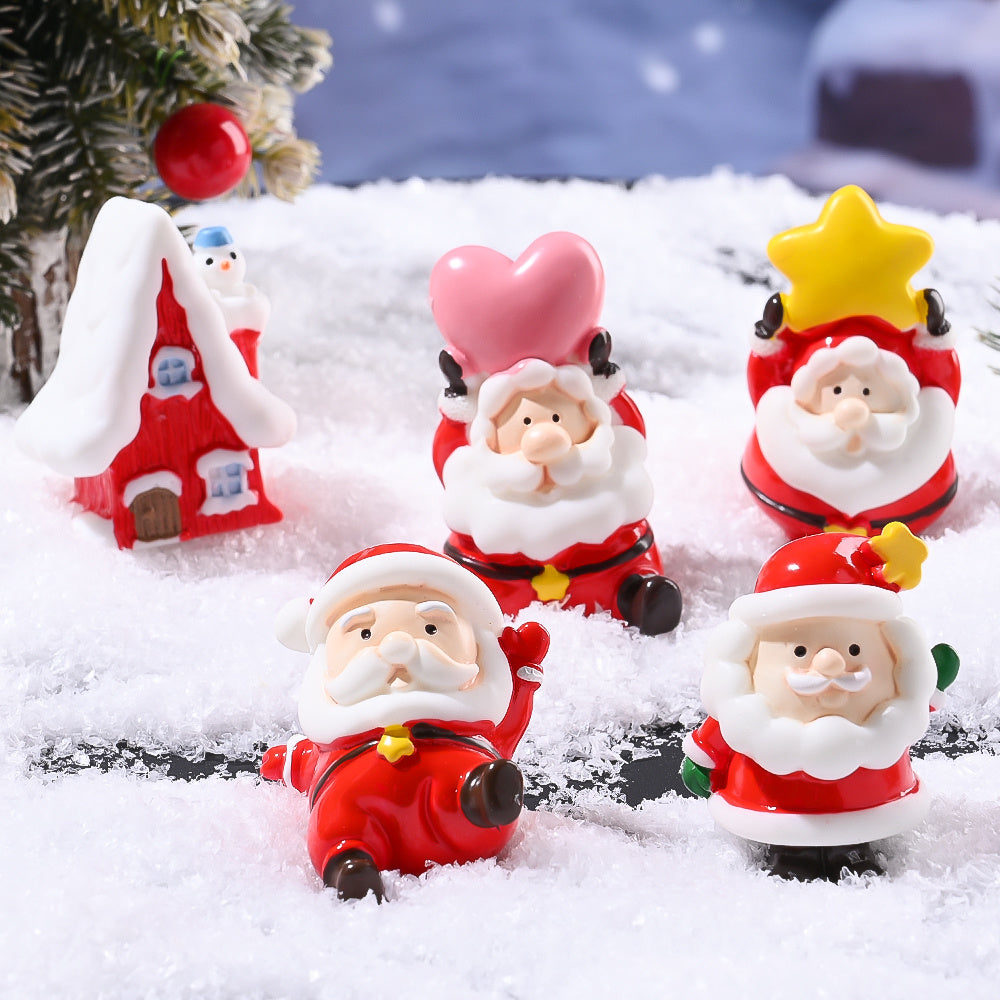 Resin Santa Claus Ornament Set