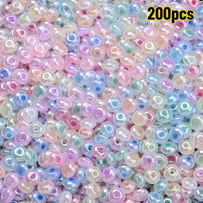 200-Piece 5 mm Glossy Ice Cream Glass Beads