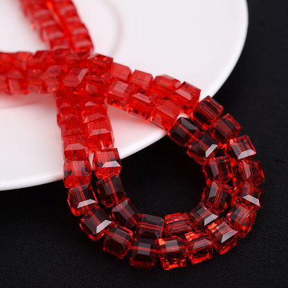 4mm Square Multi-faceted Czech Glass Cube Beads