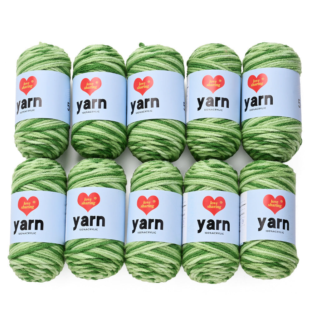 10PCS 10×4cm Rainbow Gradient Polyester Knitting Yarn