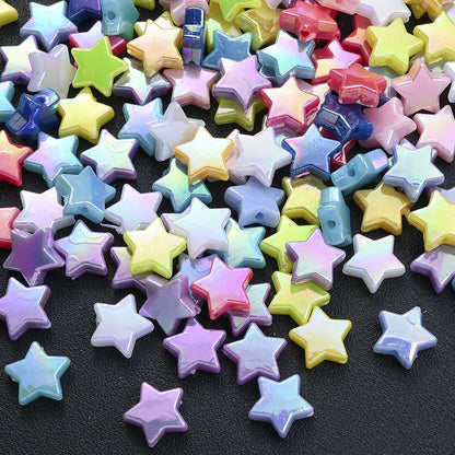 100-Piece 11 mm AB Acrylic Star Beads