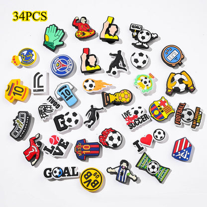 20/34-Piece PVC Soccer Shoe Charms