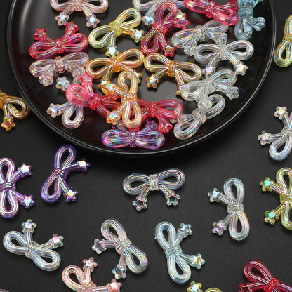Transparent Star Bow Acrylic Beads