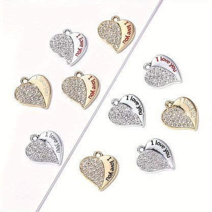"I Love You" Heart Pendant Charms