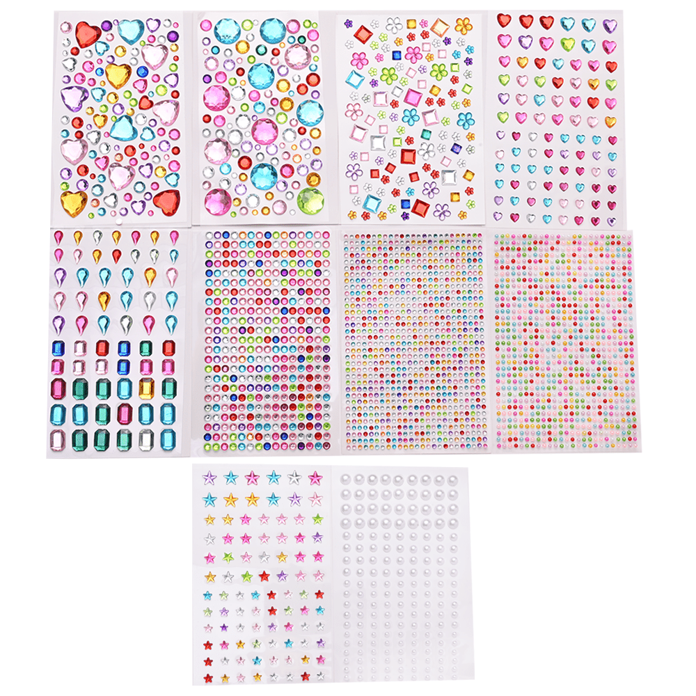 Acrylic Rhinestone Rainbow Self-Adhesive Stickers