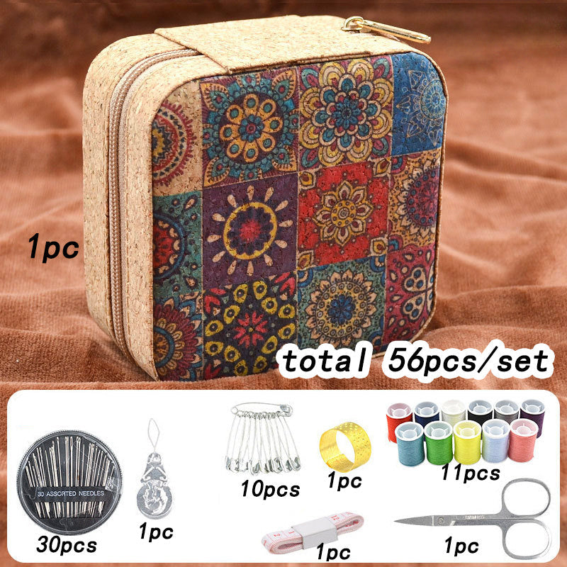 Retro Sewing Kit with Zipper Case