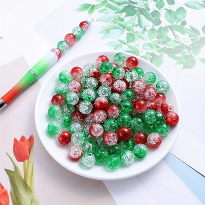 Christmas Gradient Crackle Acrylic Beads