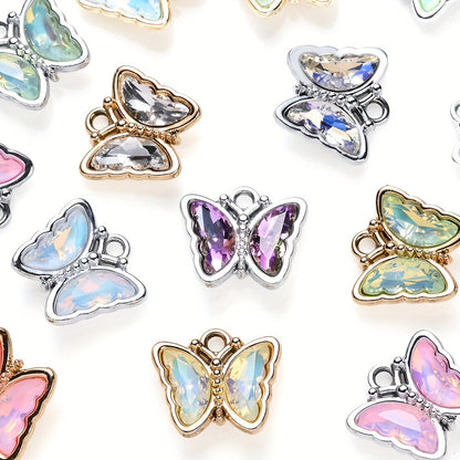 Colorful Alloy Butterfly Pendants
