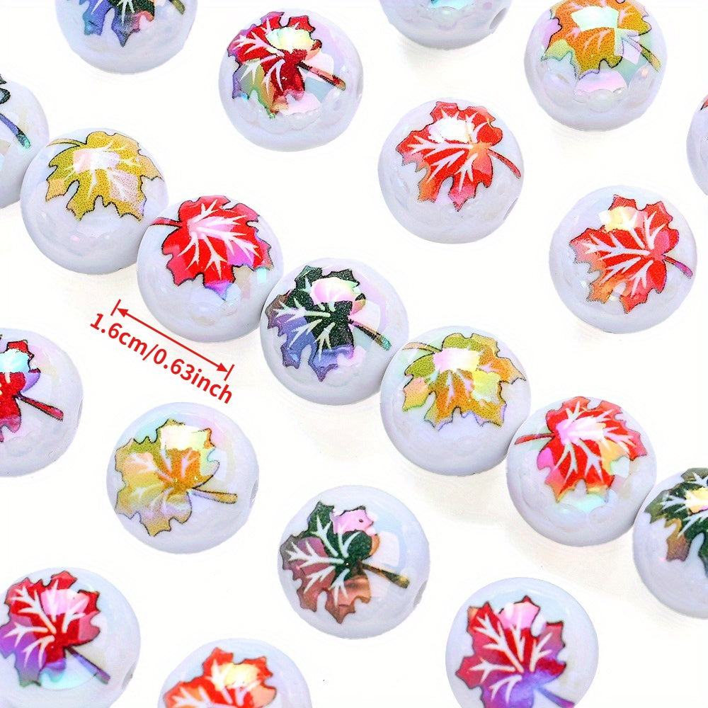 Maple Leaf Acrylic Beads