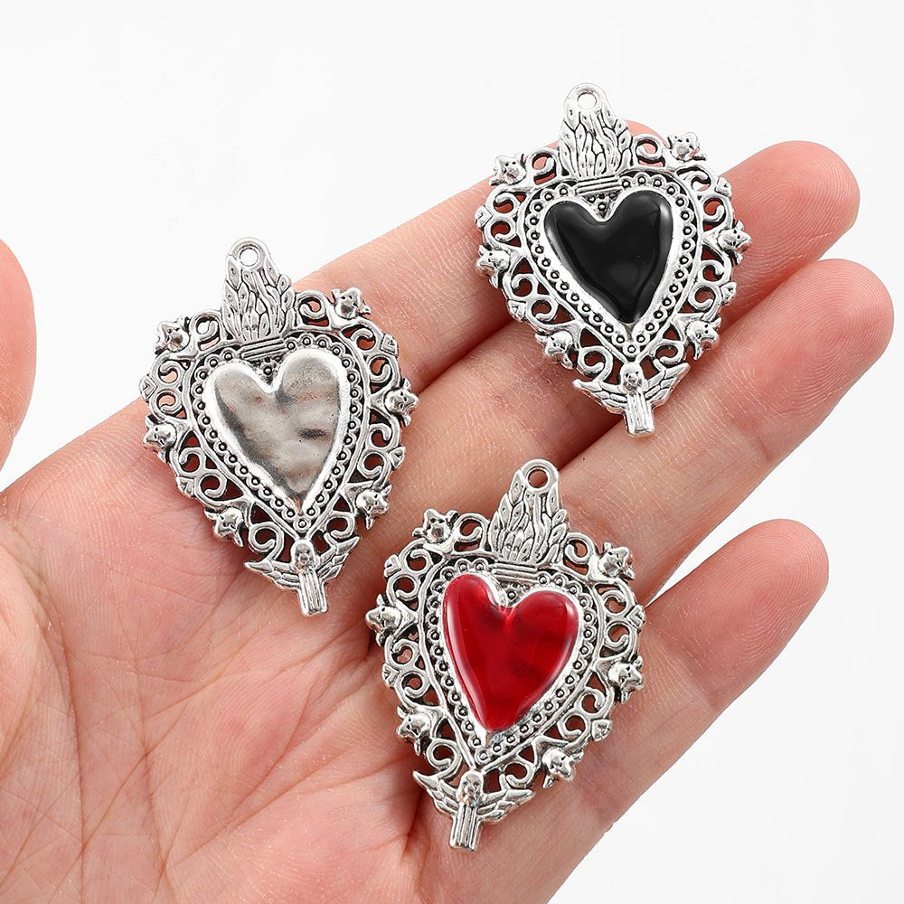 Love & Peach Heart Alloy Hook Charms