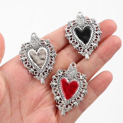 Love & Peach Heart Alloy Hook Charms
