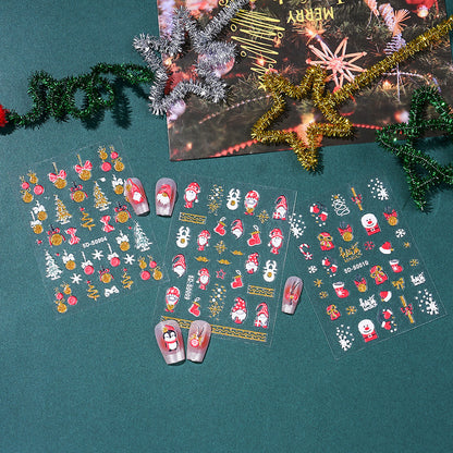 Christmas 5D Embossed Nail Art Stickers