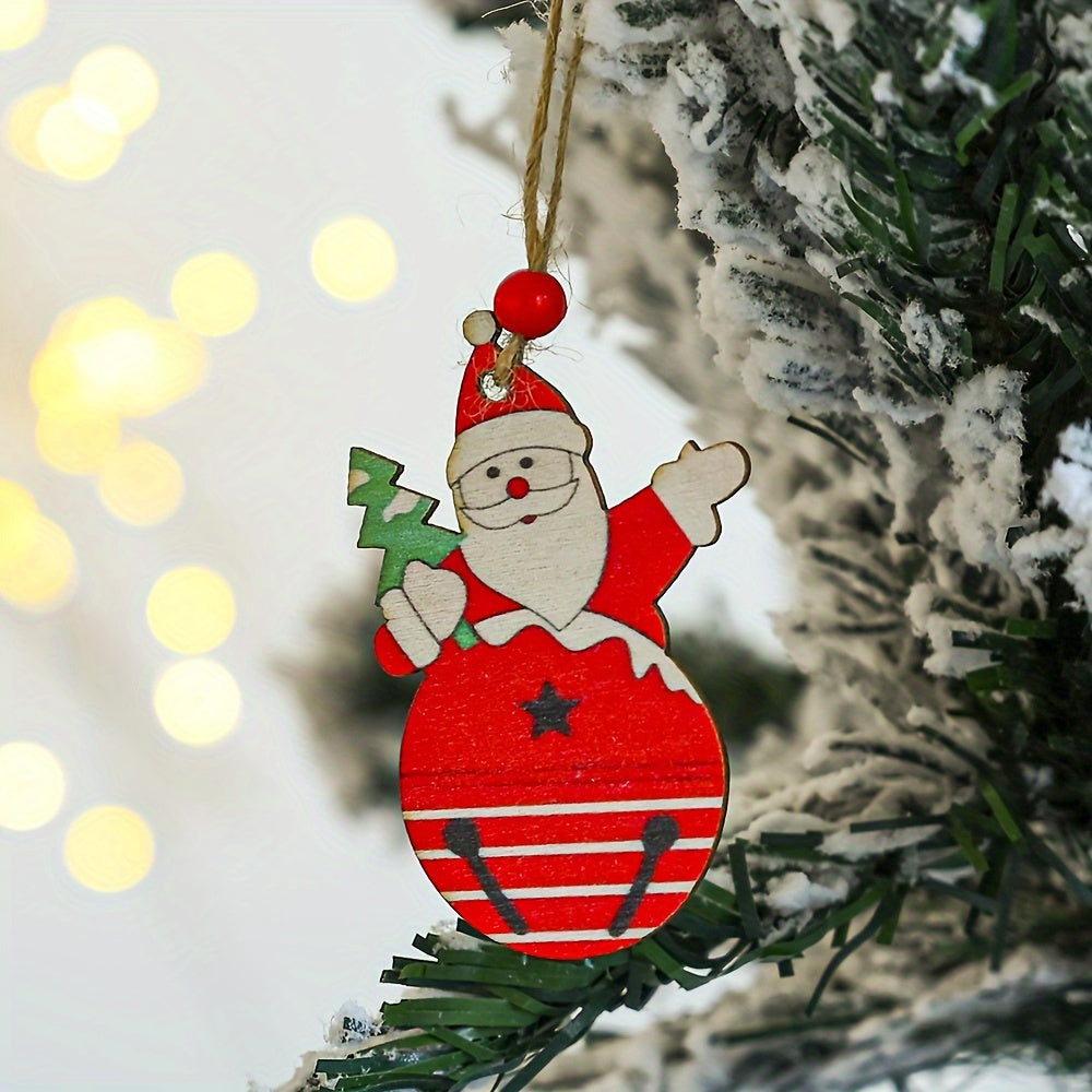 Wooden Merry Christmas Decorative Pendant