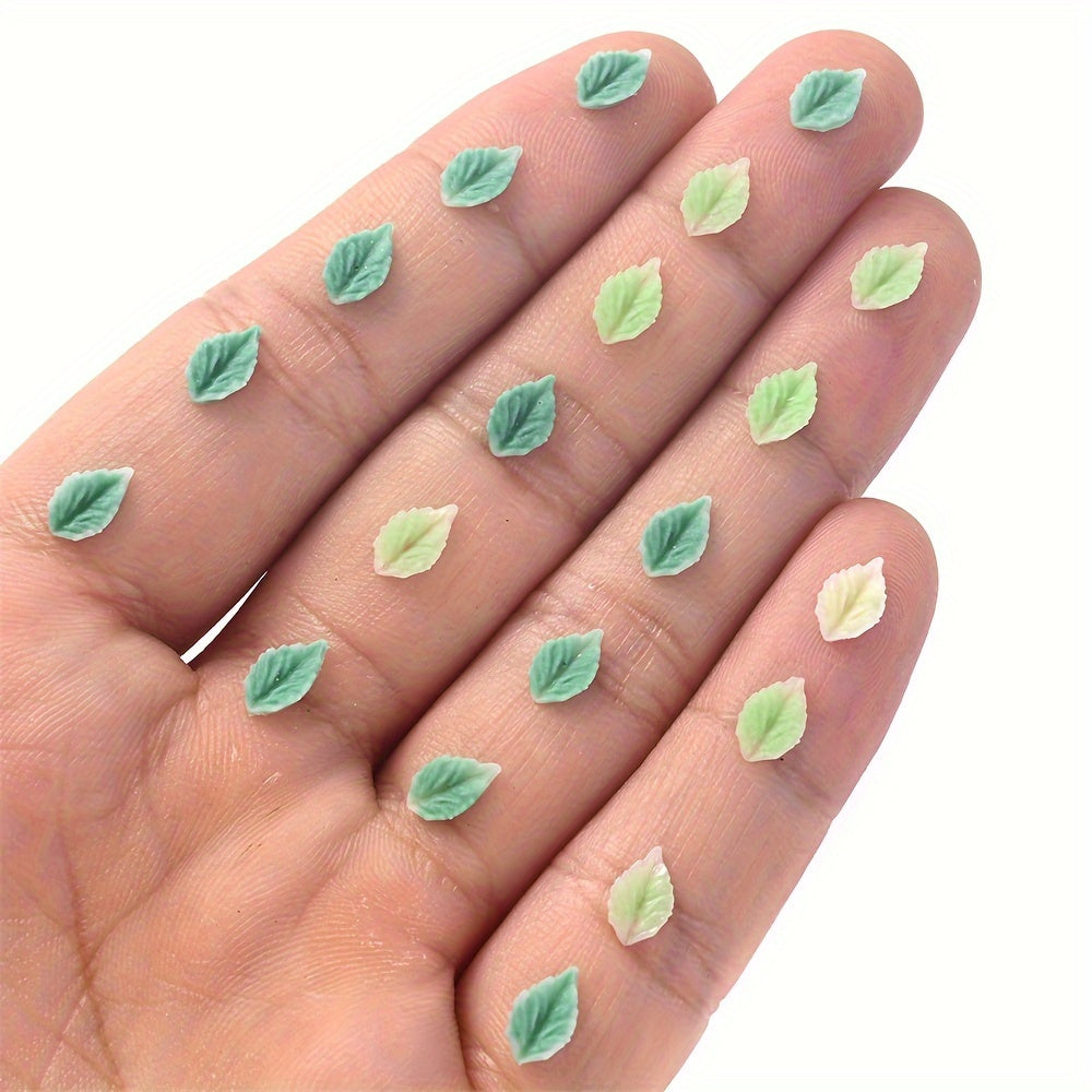 Green Leaf Nail Charms