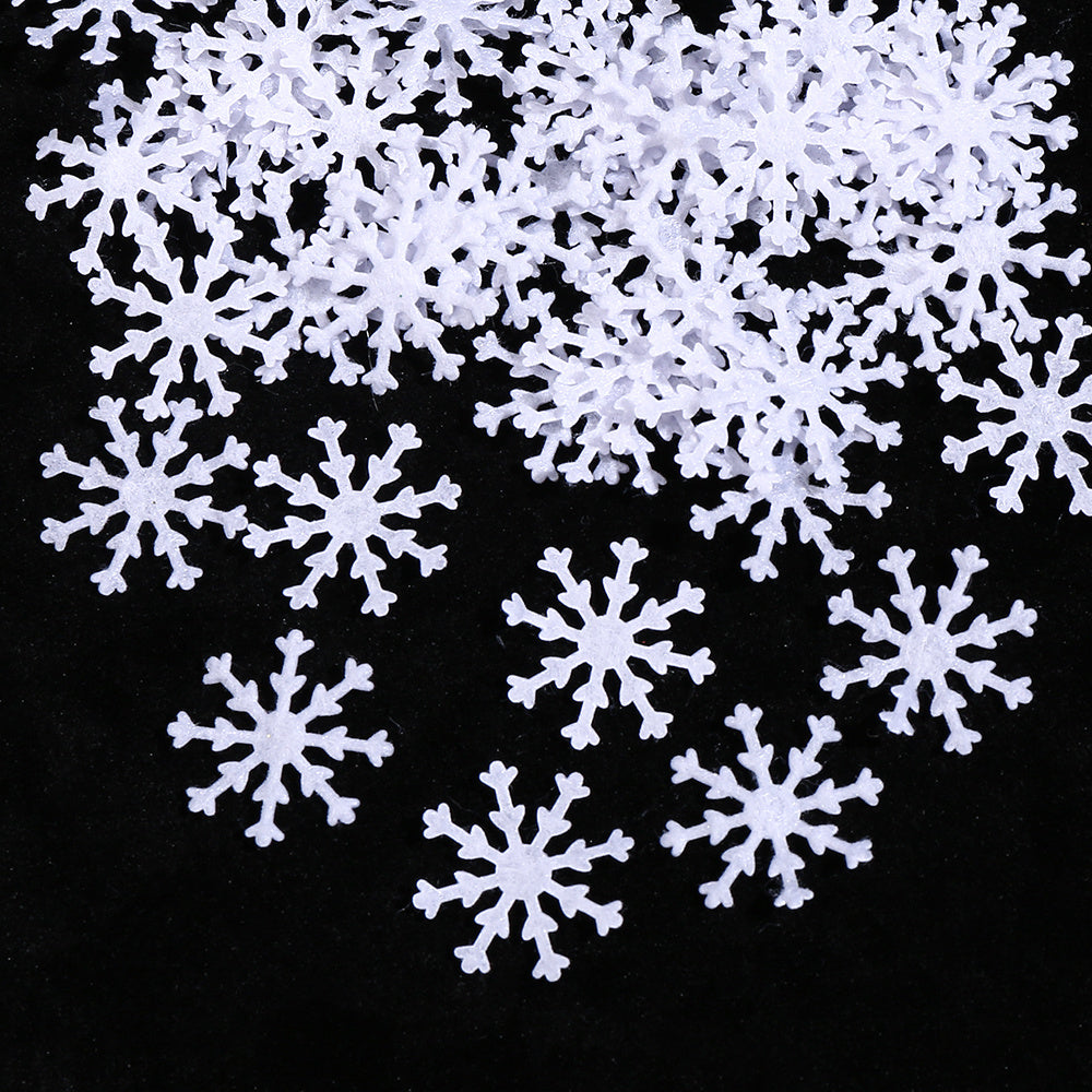 Gold & White Snowflake Polyester Decorations