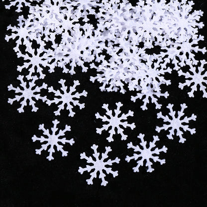 Gold & White Snowflake Polyester Decorations