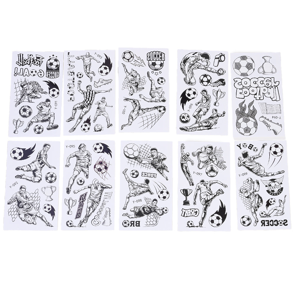 10-Piece Glow-in-the-Dark Soccer Temporary Tattoos