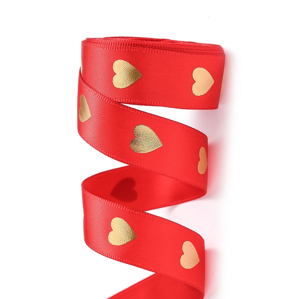 1 Roll 5 Yards Peach Heart Hot Stamping Ribbon