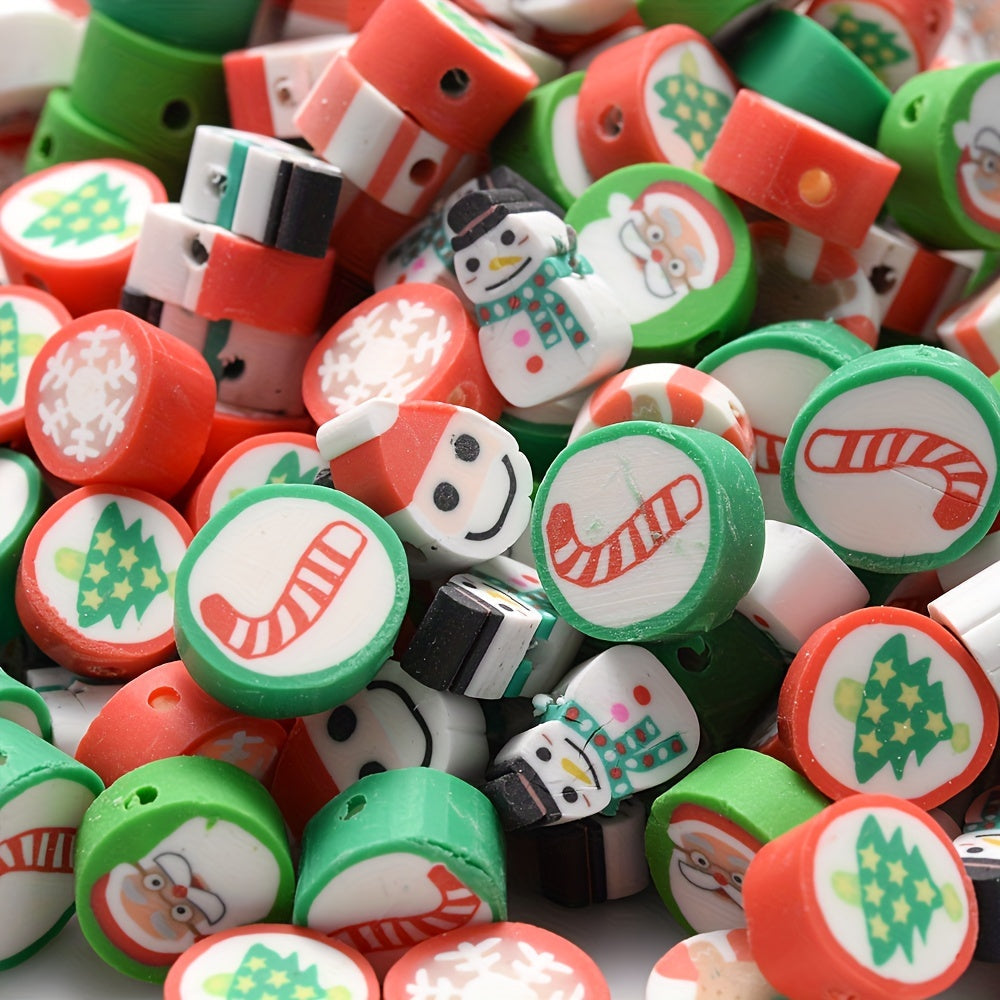 Christmas Polymer Clay Beads Set