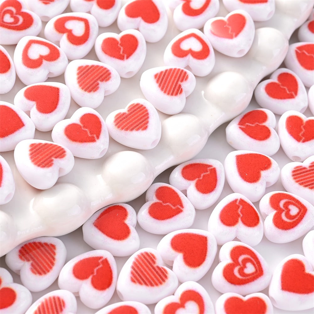 Red Heart Acrylic Beads