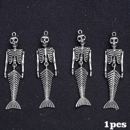 Halloween Mermaid Skull Charms