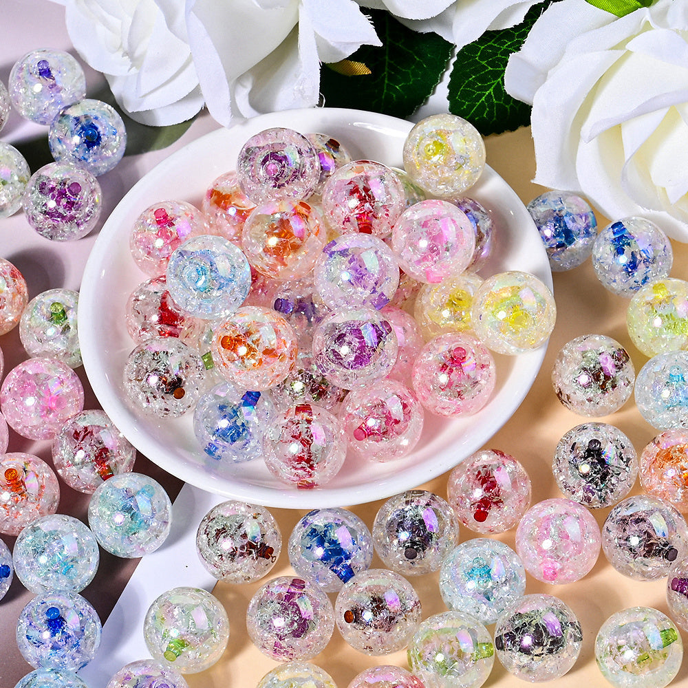 Acrylic Crackle Mixed Color Spacer Beads