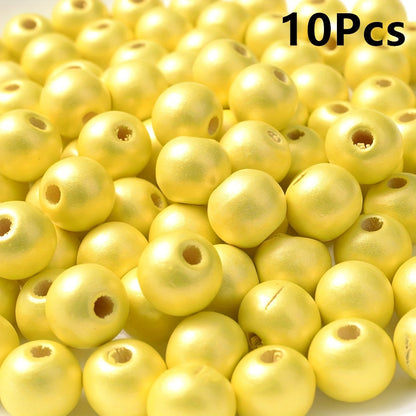 10PCS 16mm Smooth Round Wooden Bead Set