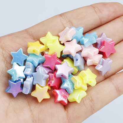 100-Piece 11 mm AB Acrylic Star Beads