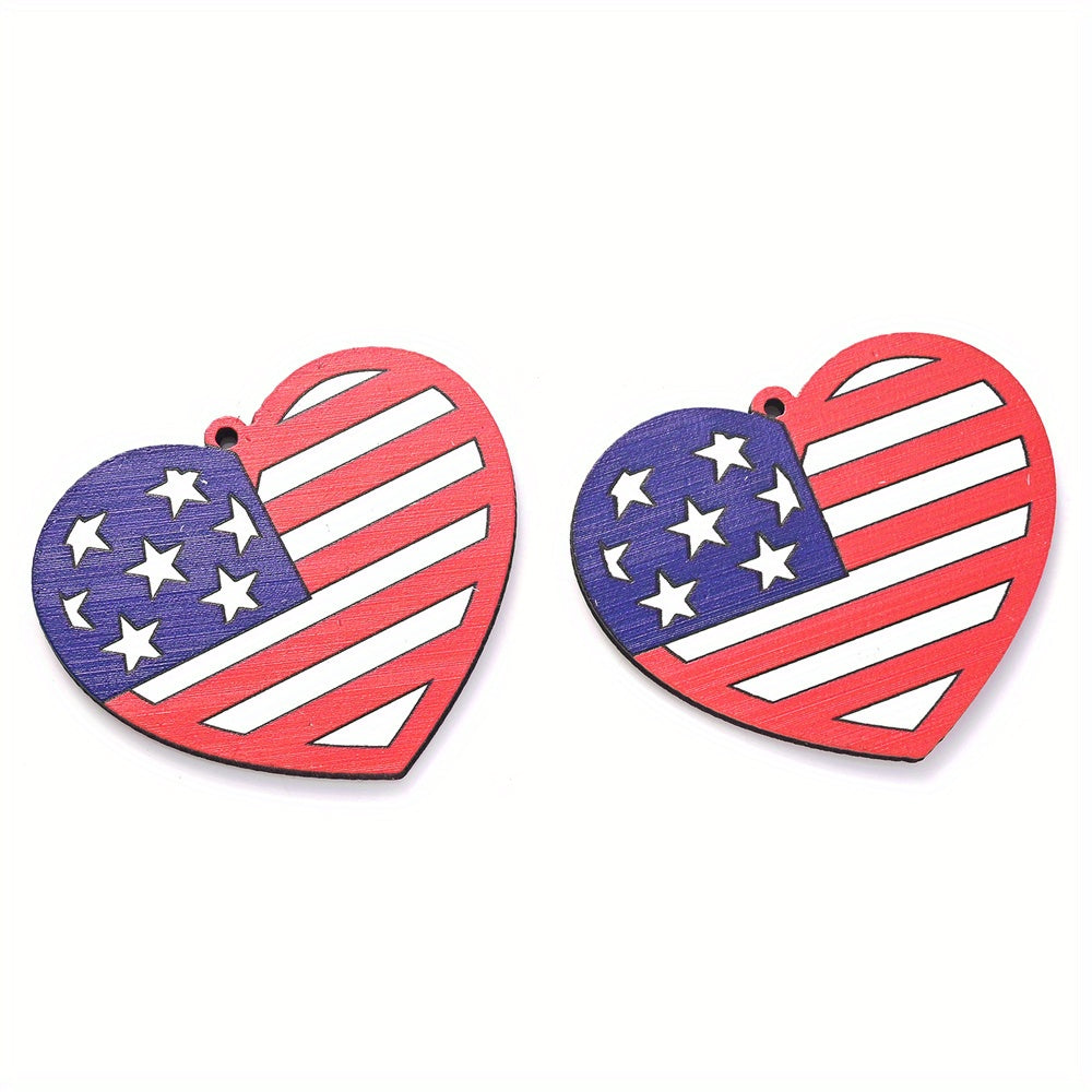 July 4th Patriotic Wooden Chain Charms