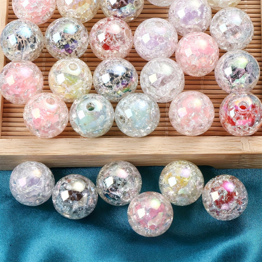 10PCS 16mm Multicolor Glitter Resin Bead Set