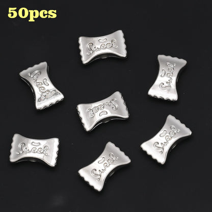 50pcs Golden & Silvery CCB Candy Letter Beads