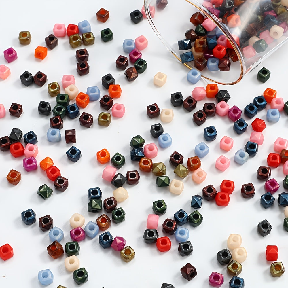 Mixed Color Square Polygonal Acrylic Beads